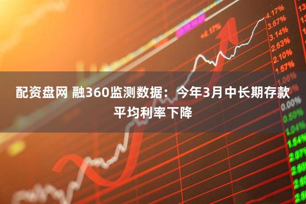 配资盘网 融360监测数据：今年3月中长期存款平均利率下降